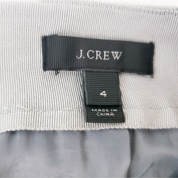 J. Crew Scallop Trim Mini Skirt Gray Wool Sz 4, Neutral Twee Preppy Skirt - Picture 5 of 5